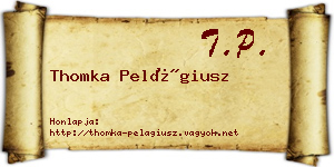 Thomka Pelágiusz névjegykártya